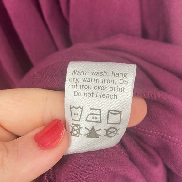 Tonlé Women's Plum Purple Stretch Midi Long Sleeve Dress Size Large - Picture 12 of 12